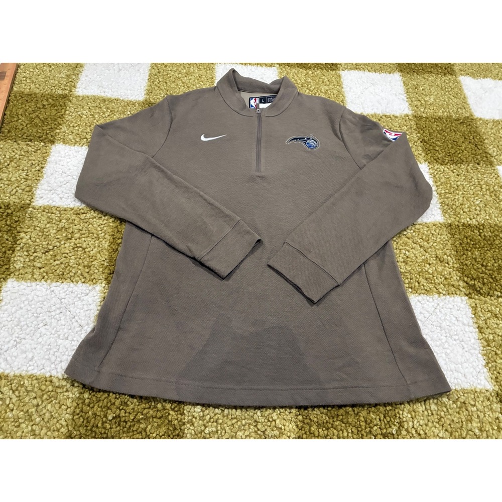 Nike Orlando Magic NBA Dri-FIT Quarter Zip Pullover Brown Mens Large L 0345